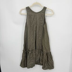 LJC Designs Annie Dress green sz S sleeveless ruffle hem